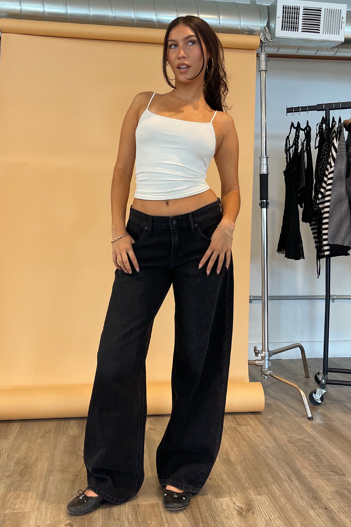 Blueprint Black Denim Baggy Wide Leg Jeans - Image 2