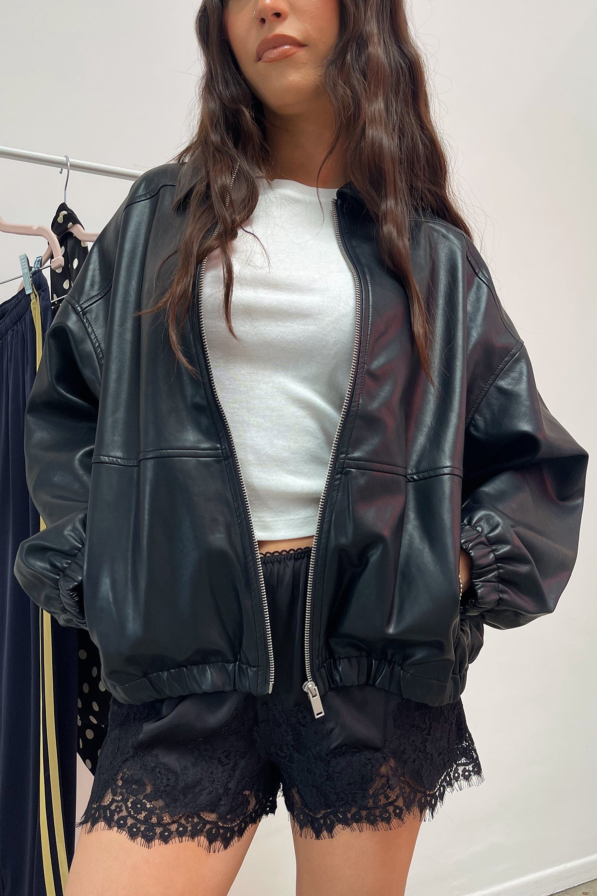 All Roads Black Faux Leather Oversized Jacket - Image 4