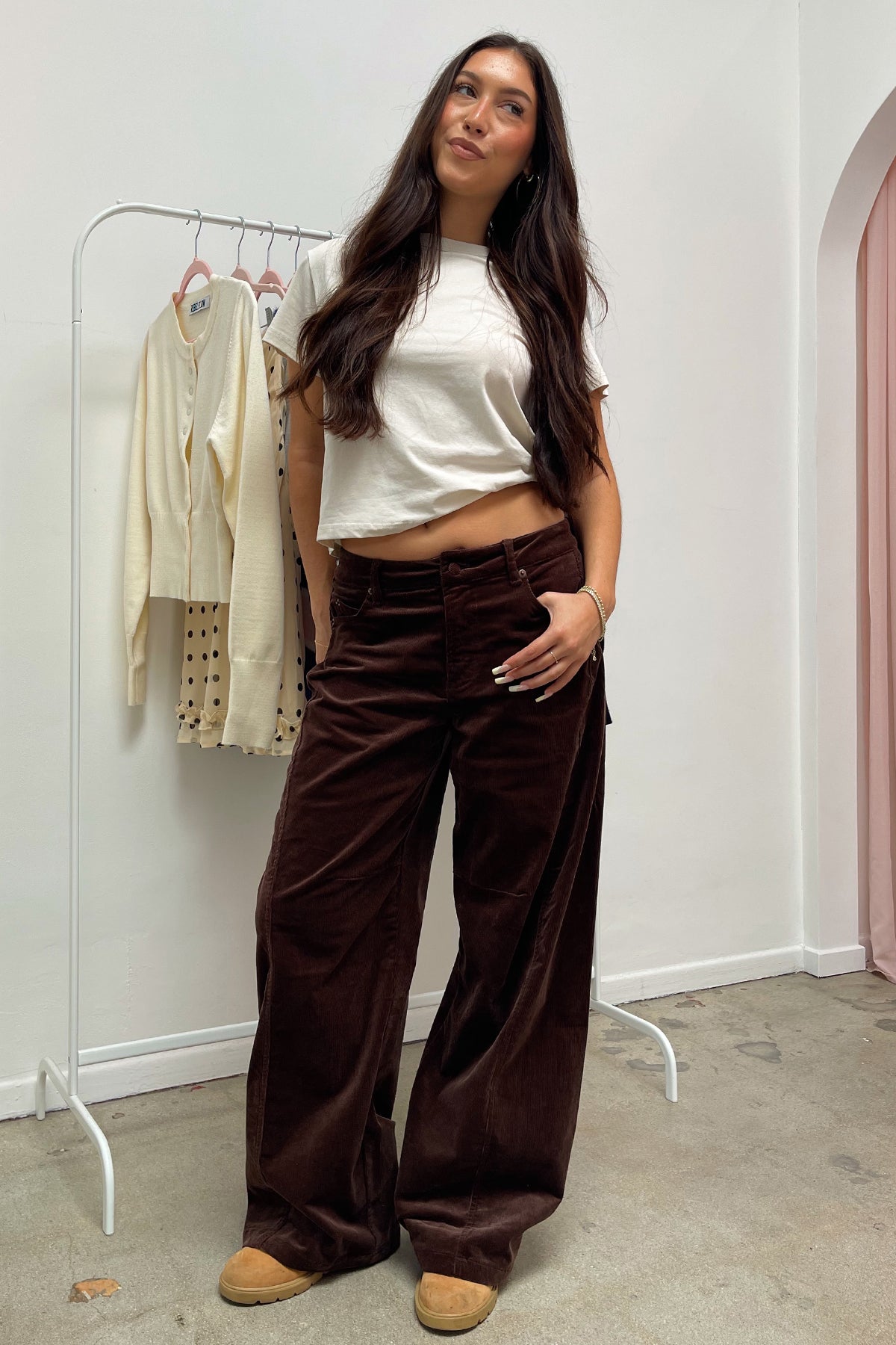 Forrest Brown Corduroy Barrel Pants - Image 3