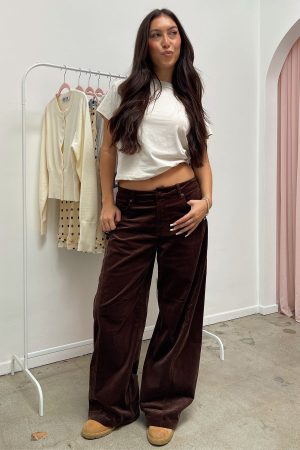 Forrest Brown Corduroy Barrel Pants