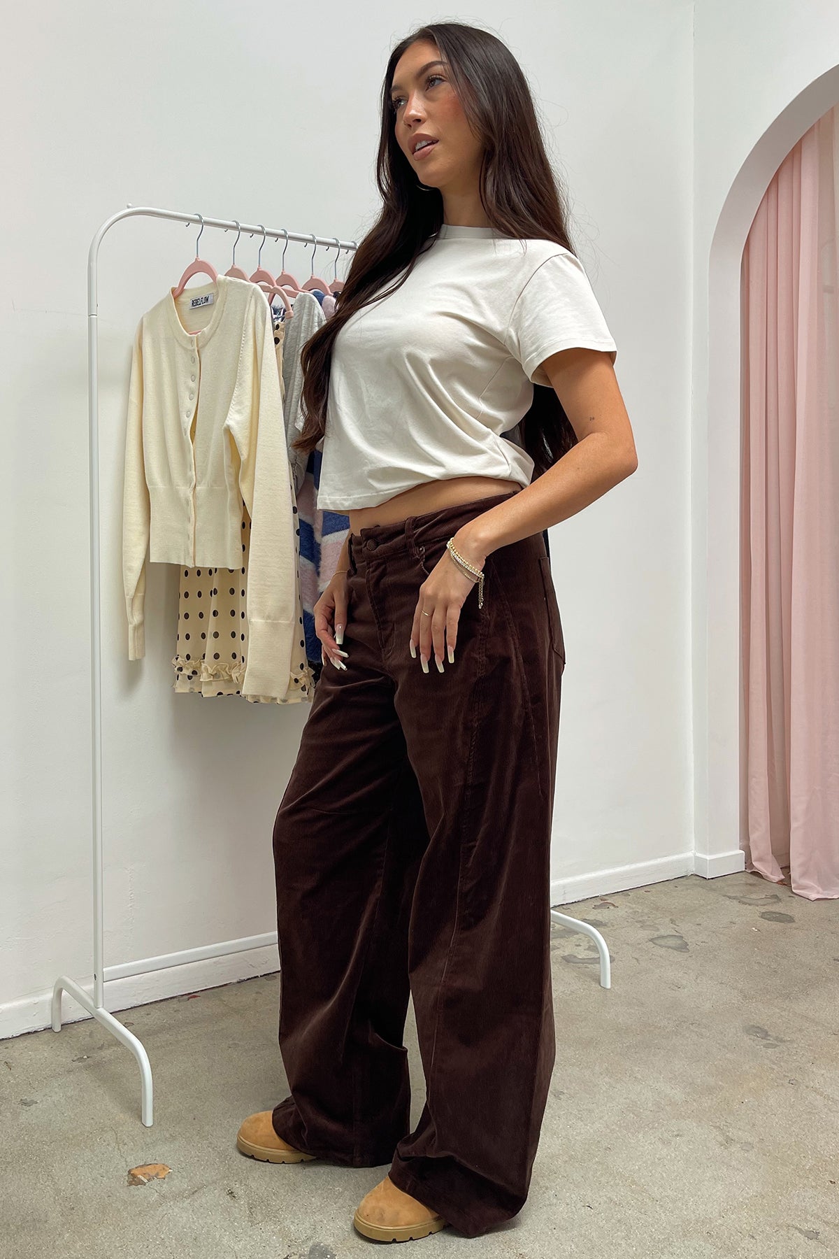 Forrest Brown Corduroy Barrel Pants - Image 4